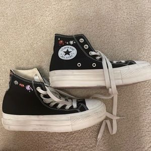 Converse flower high tops
